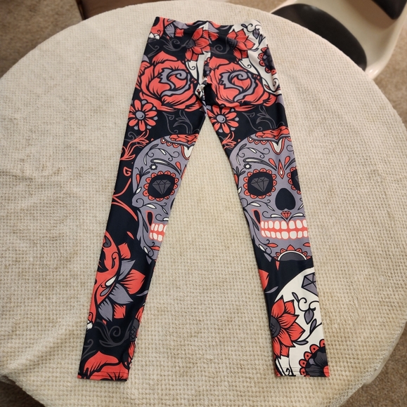 Gearbunch Leggings - comfortable & supportive yoga pants Day of the Dead💀 - Picture 3 of 12
